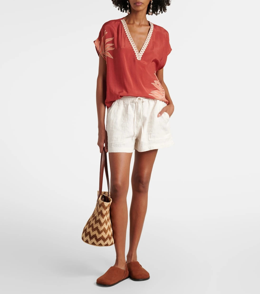 Velvet - Naomi embroidered printed top