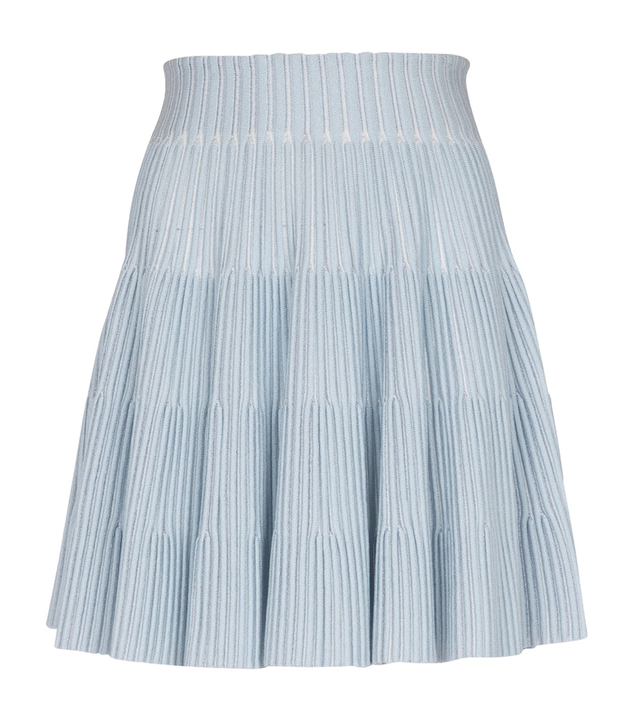 Balmain Blue Knit Mini Skirt