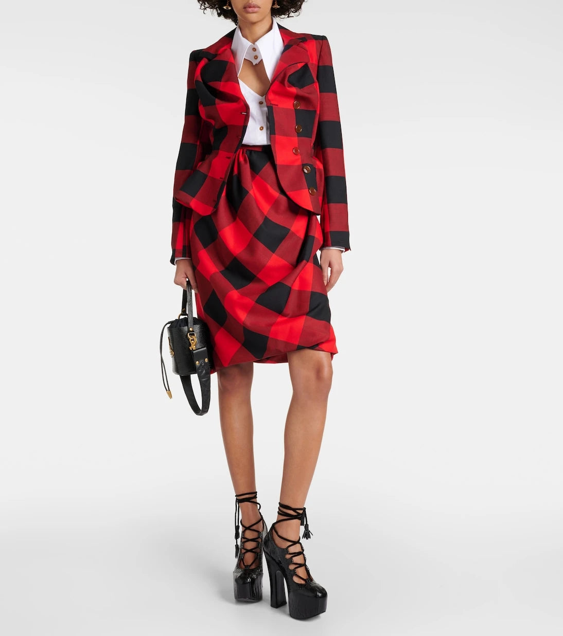 Vivienne Westwood - Drunken Drape virgin wool midi skirt