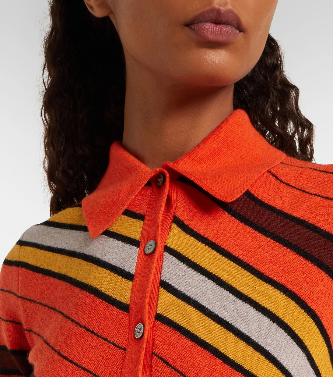 Acne Studios - Ribbed-knit striped wool polo shirt