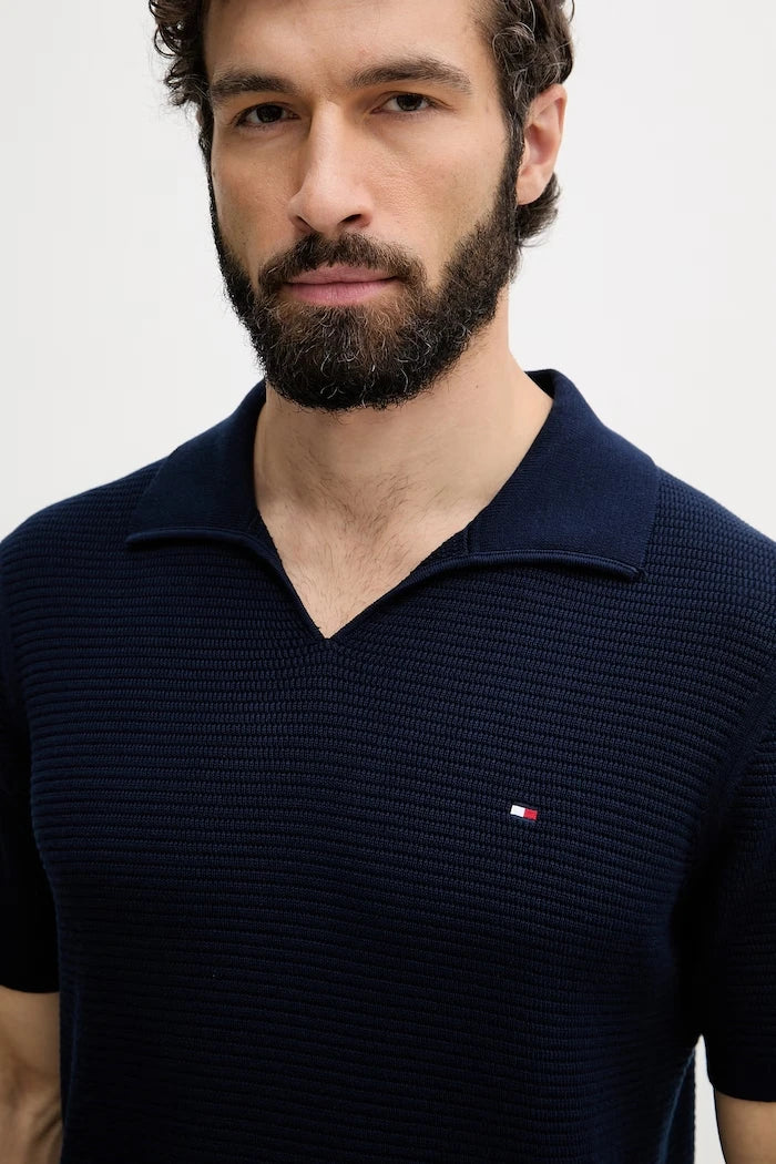 Tommy Hilfiger тениска с яка мъжка от памук