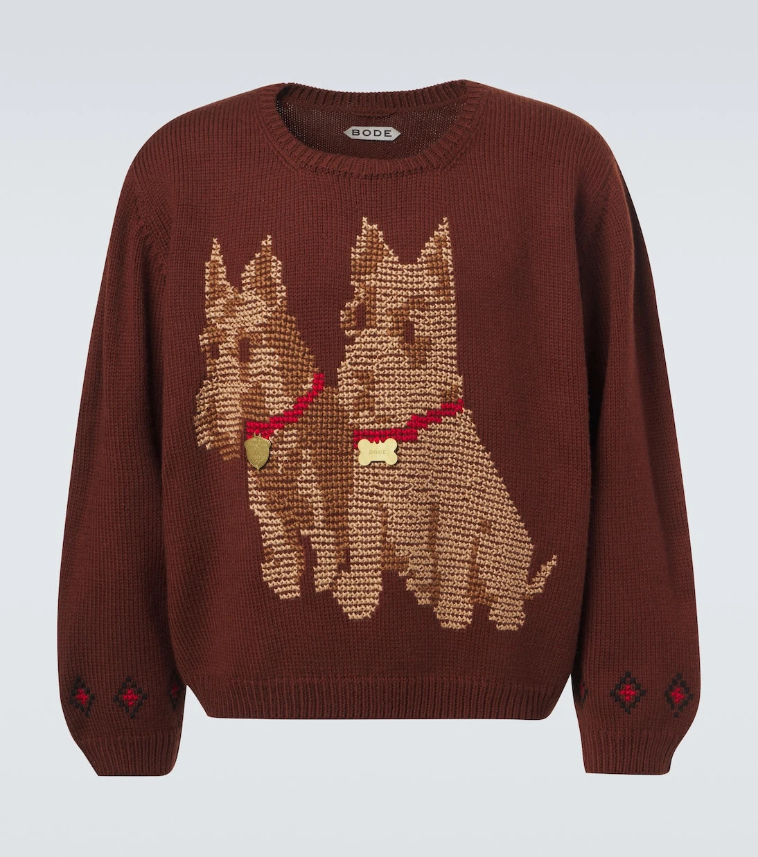Bode - Scottie embroidered wool sweater