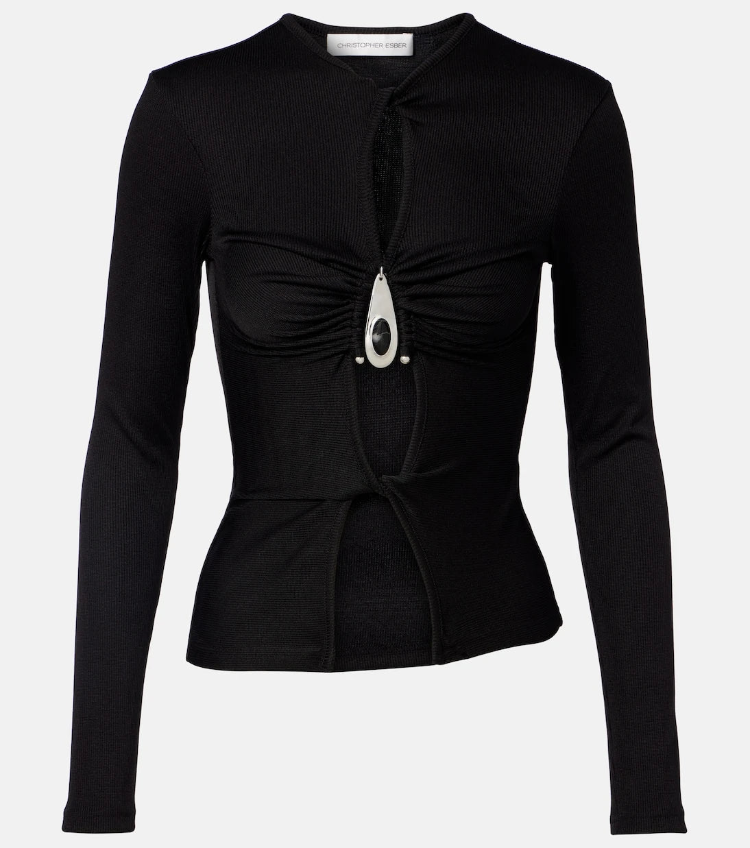 Christopher Esber - Cutout ribbed-knit top