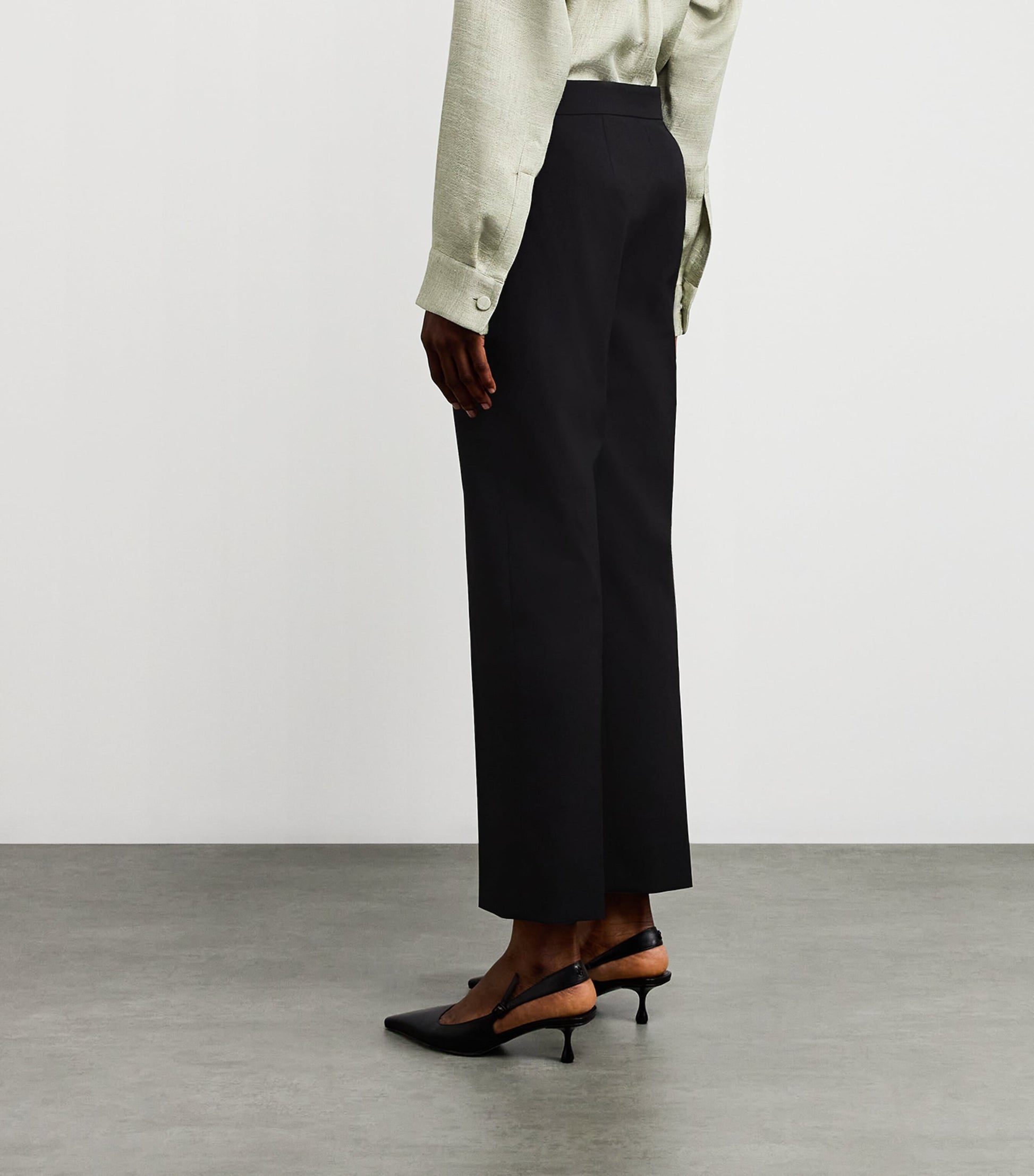 Max Mara Black Gabardine Slim Trousers