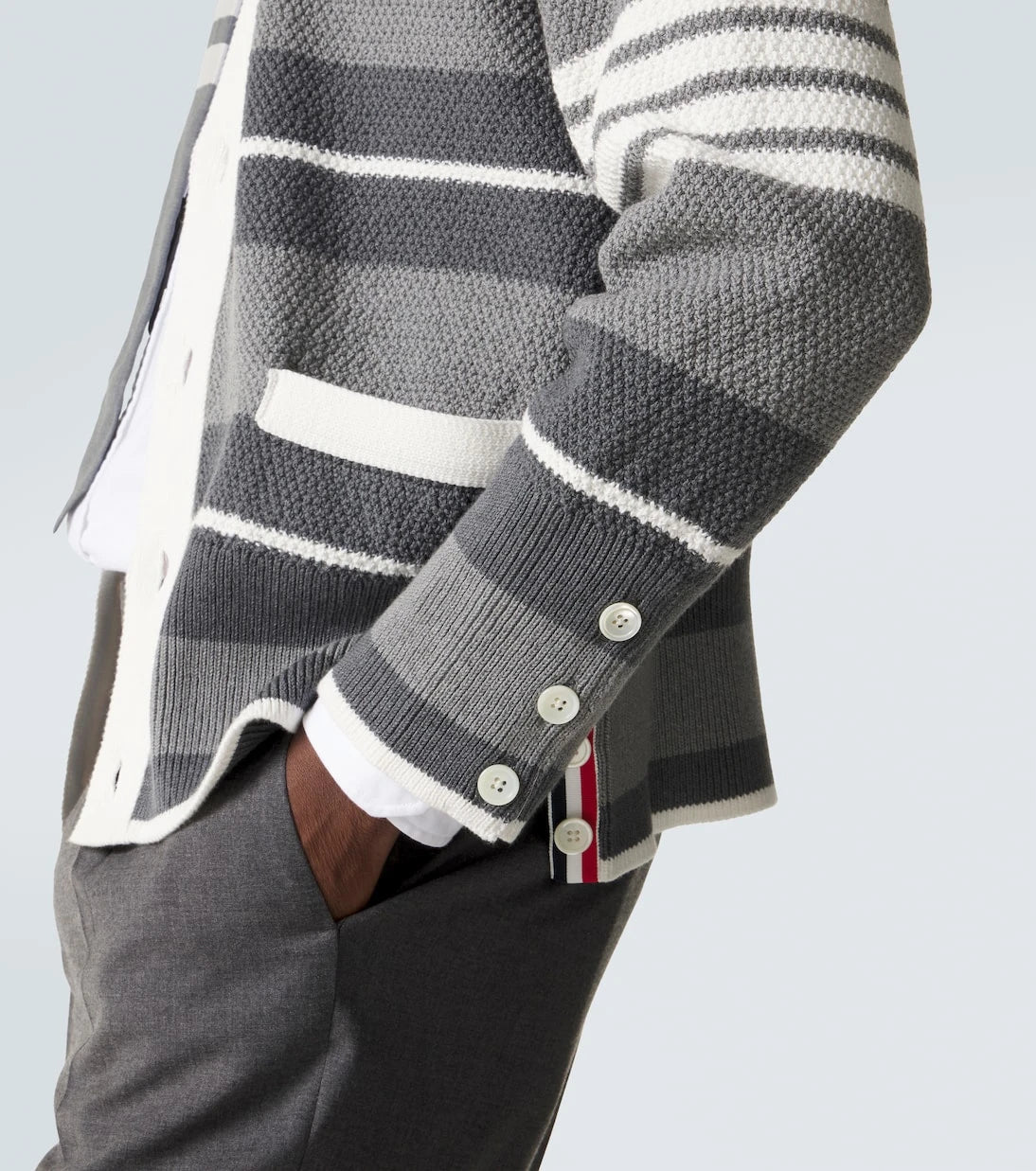 Thom Browne - Striped cotton cardigan