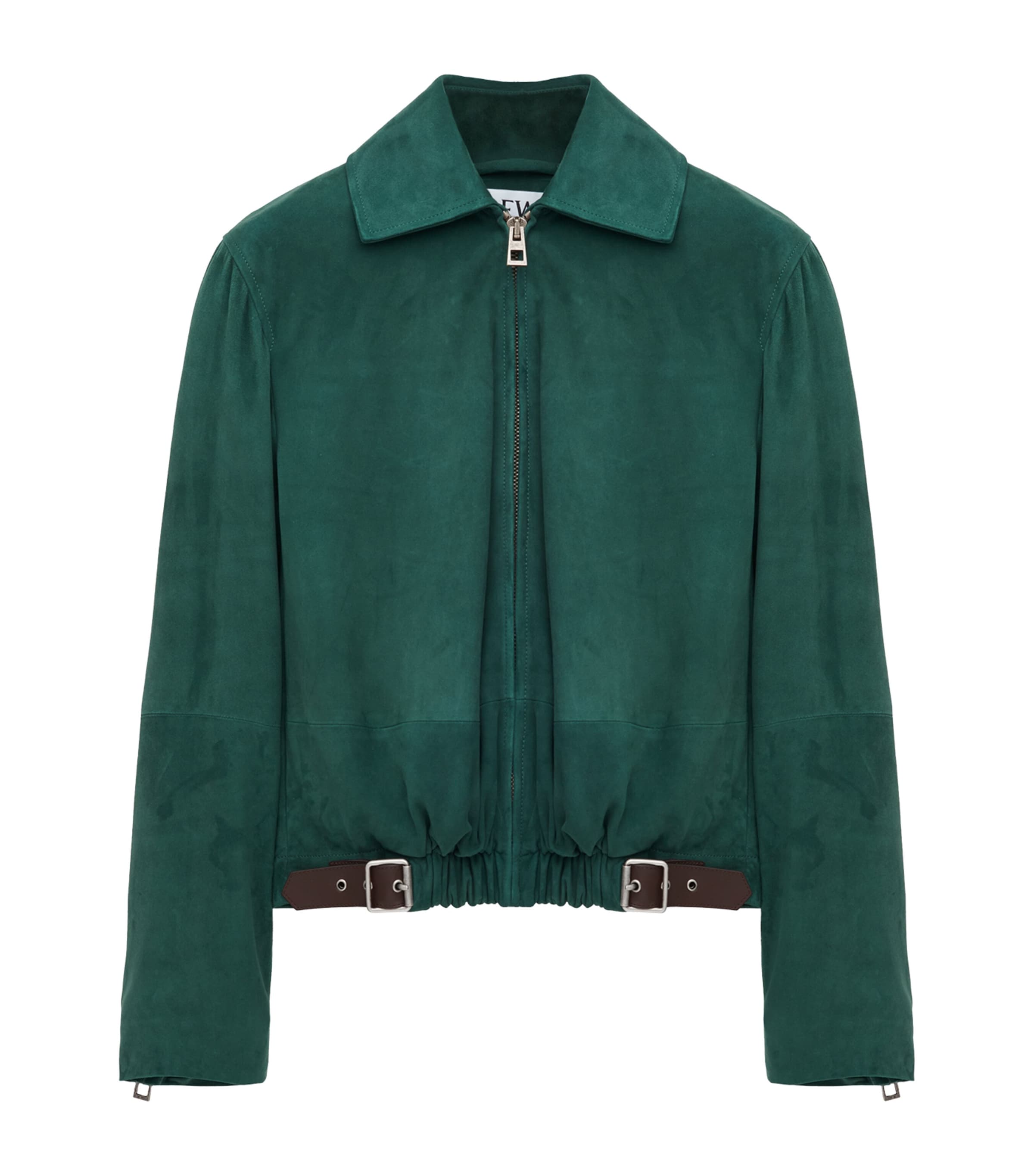 Green Suede Buckled Shirt Jacket