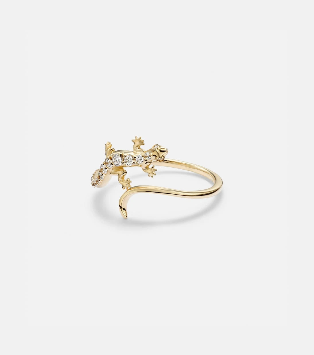 Sydney Evan - Lizard 14kt gold ring with diamonds