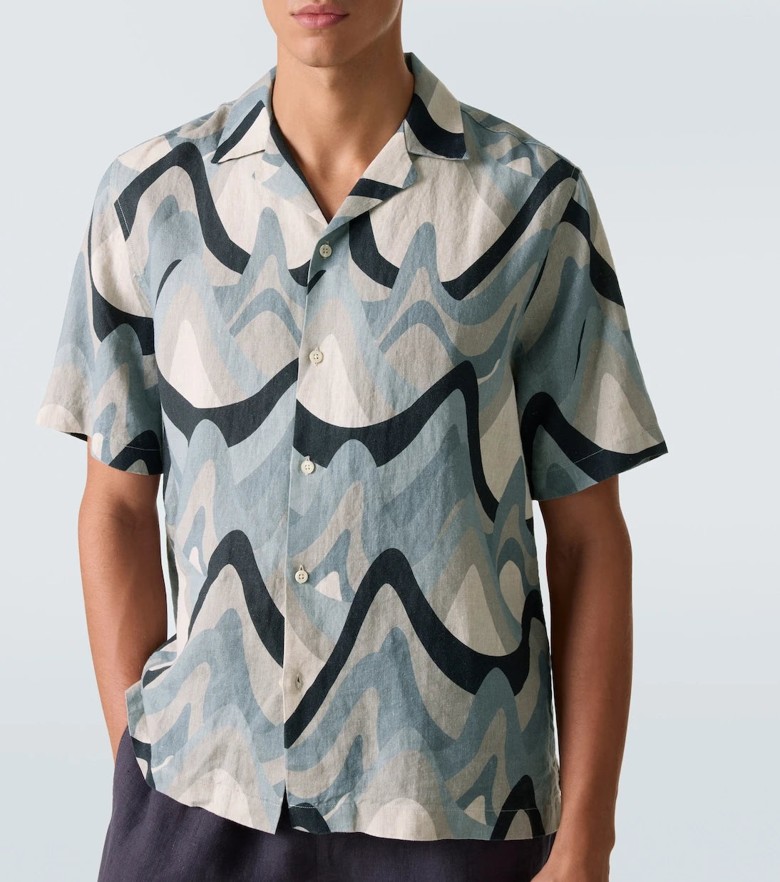 Frescobol Carioca - Roberto printed linen bowling shirt