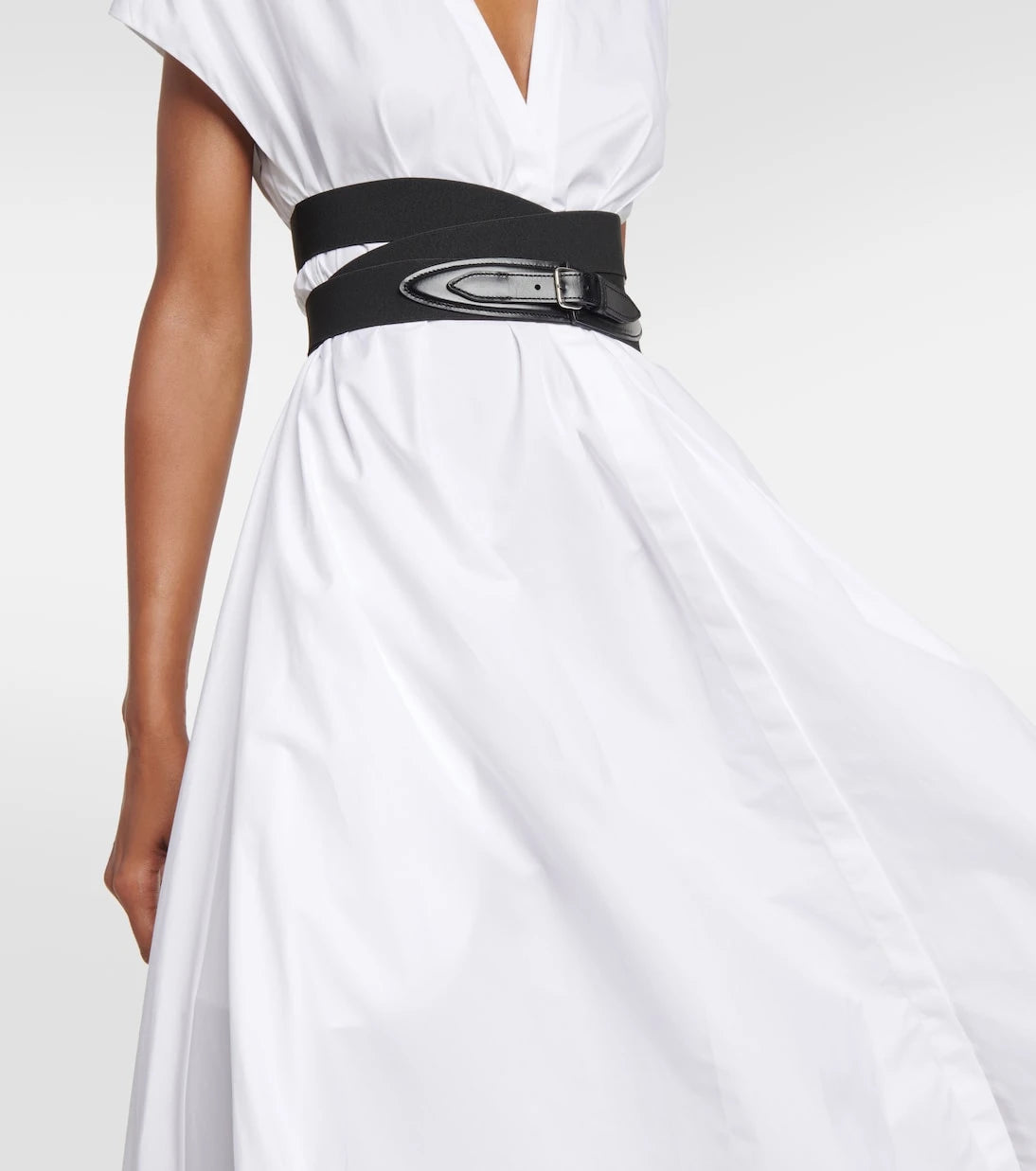 Alaïa - Belted cotton poplin midi dress