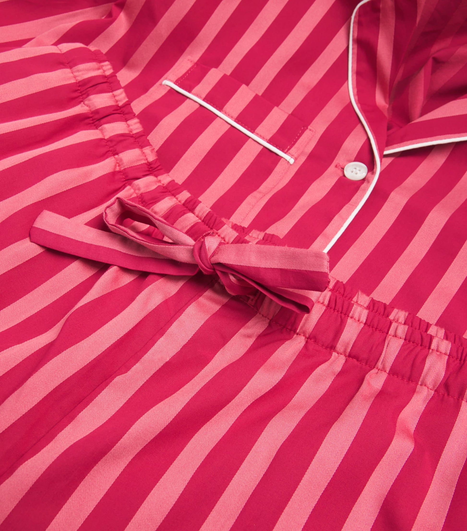 Derek Rose Pink Cotton Stripe Pyjama Set