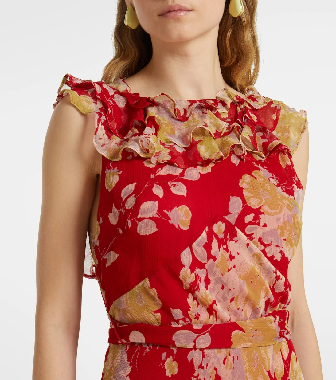 Rixo - Rio floral ruffled gown
