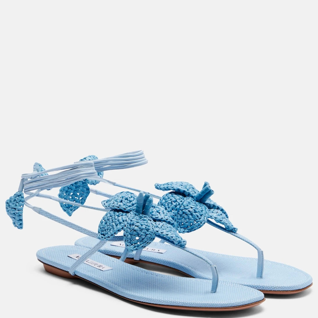 Aquazzura - Calypso raffia thong sandals