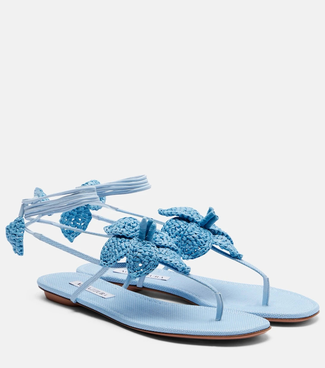 Aquazzura - Calypso raffia thong sandals