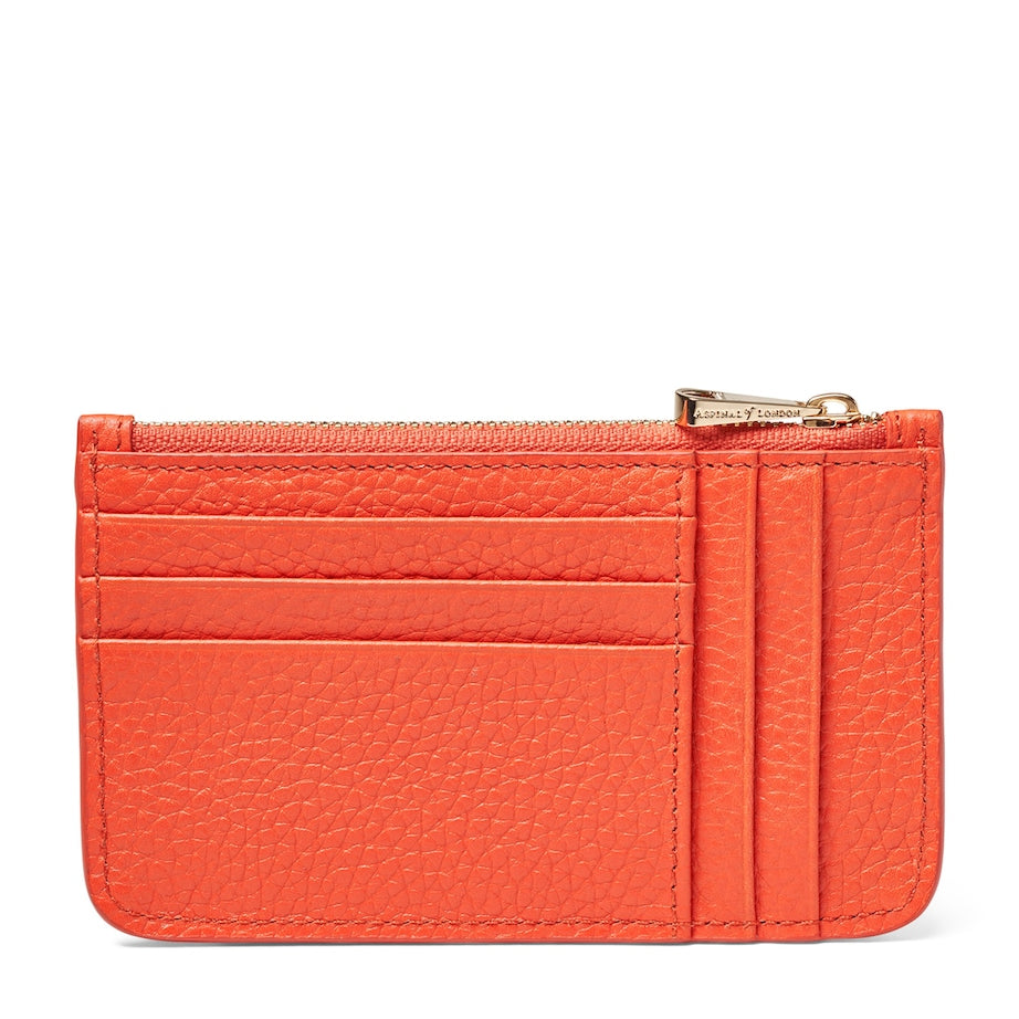 Orange Leather Ella Card Holder