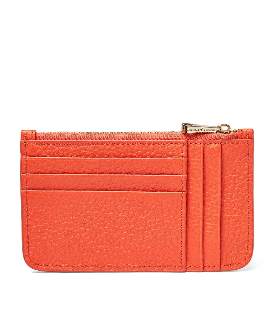 Orange Leather Ella Card Holder