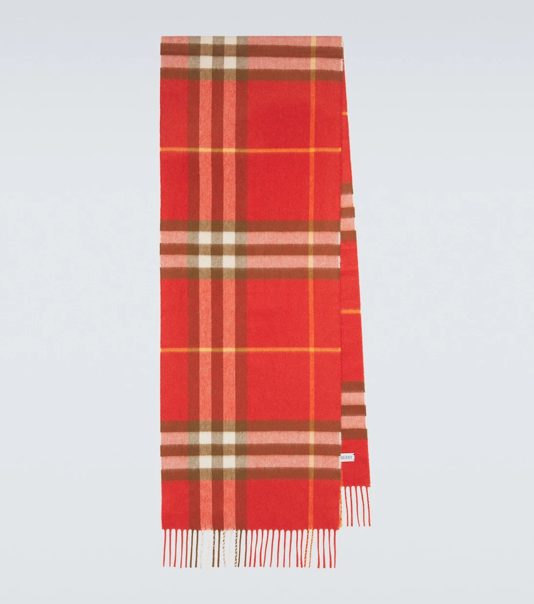 Burberry - Burberry Check fringed cashmere scarf