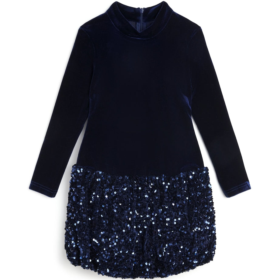 Bardot Silver Velvet Sequinned Andi Dress (14 Years)