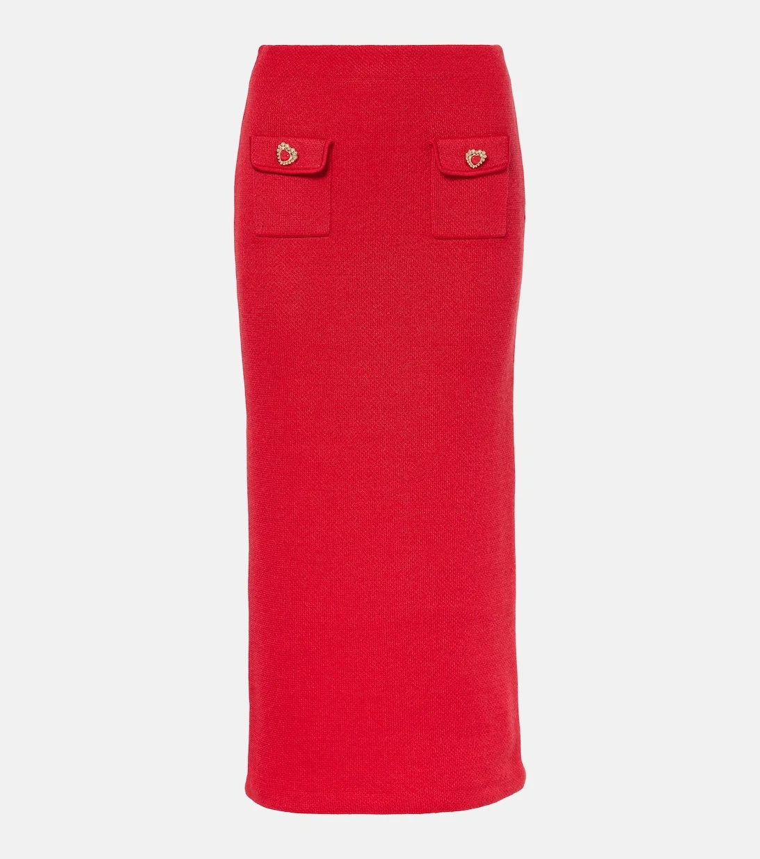 Self-Portrait - Embellished knitted midi skirt
