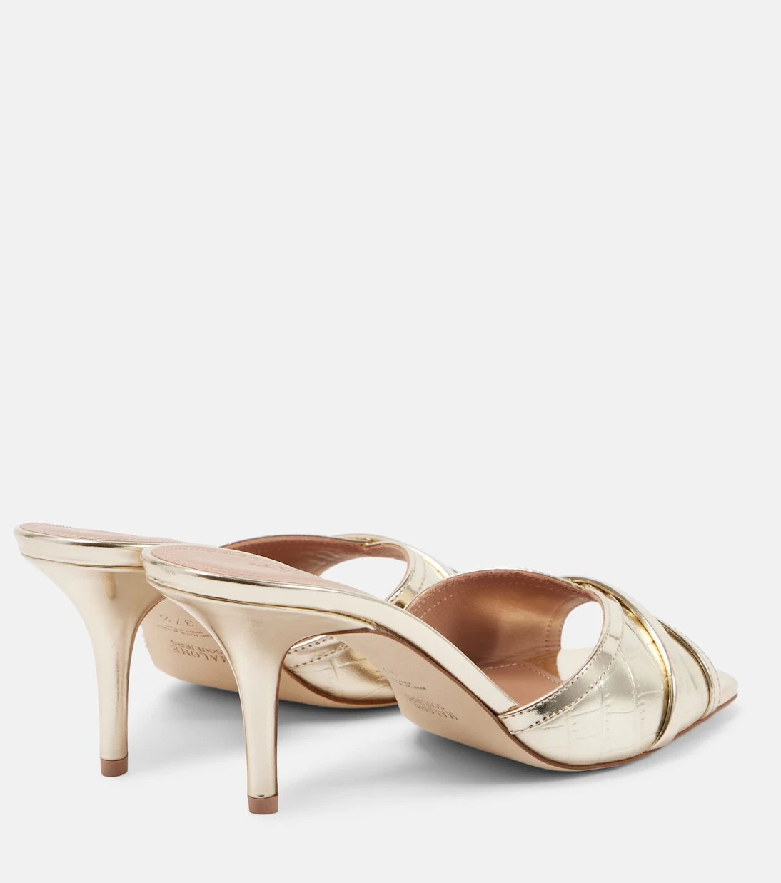 Malone Souliers - Perla 70 croc-effect leather mules