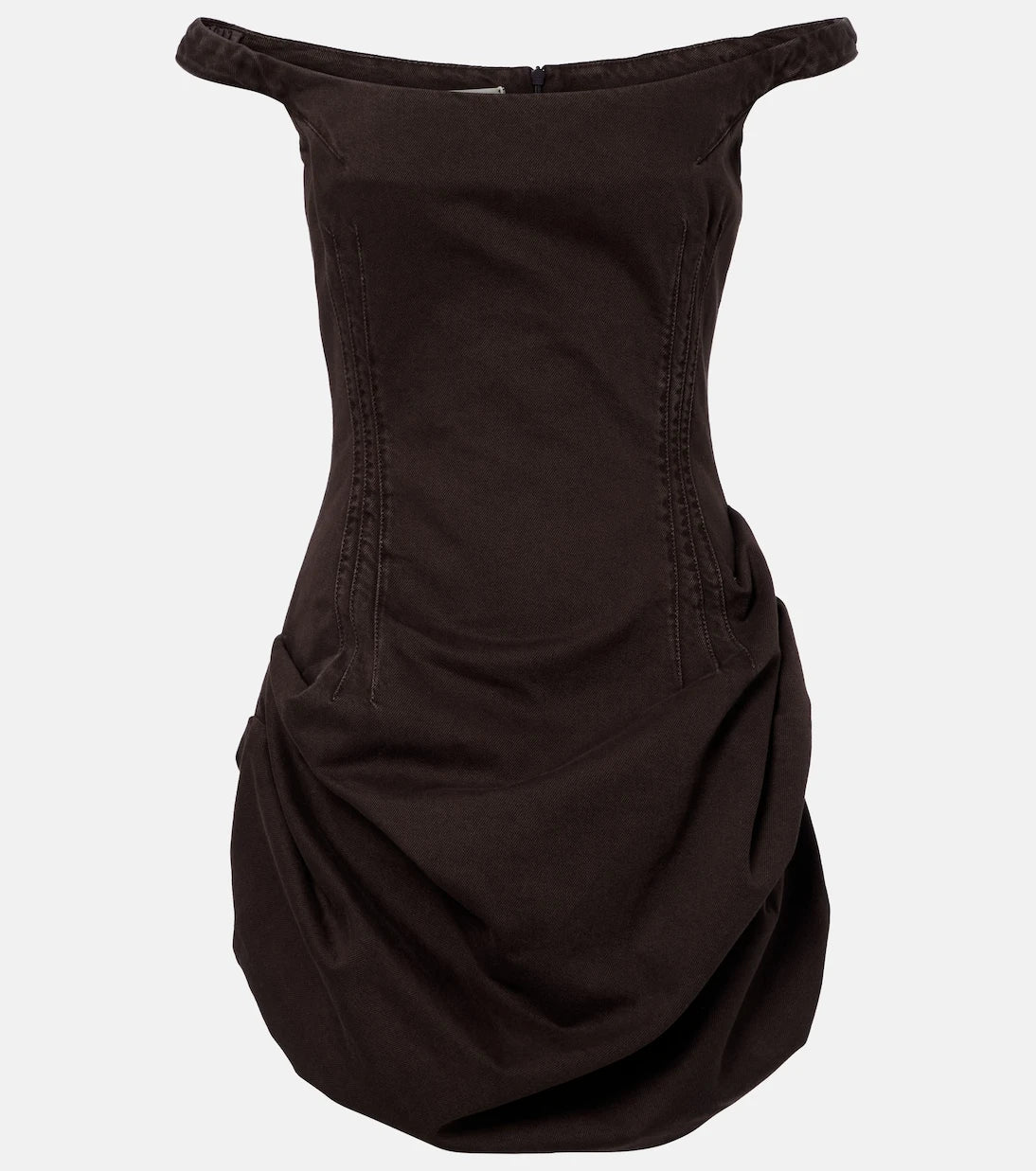 Magda Butrym - Gathered off-shoulder denim minidress