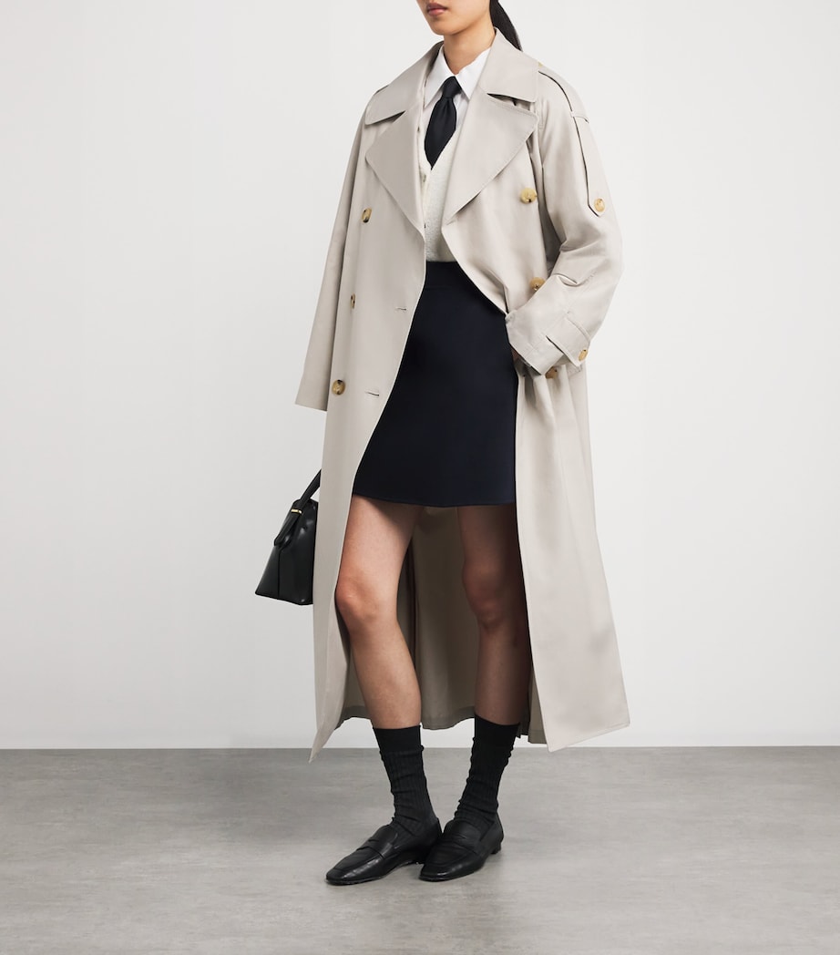 Blue Virgin Wool Mini Skirt