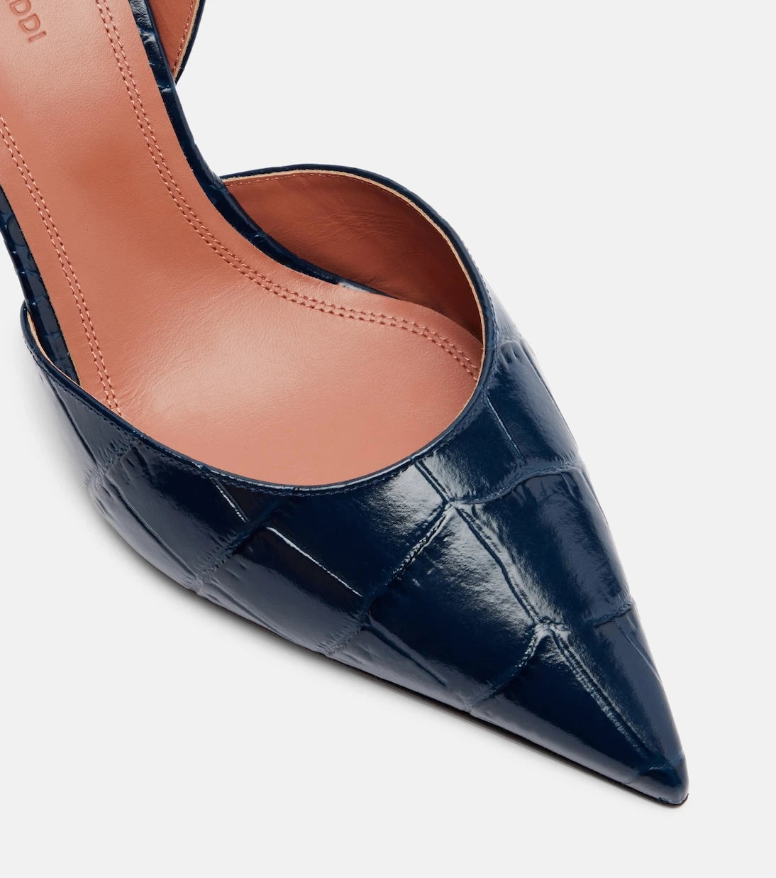 Amina Muaddi - Holli croc-effect leather slingback pumps