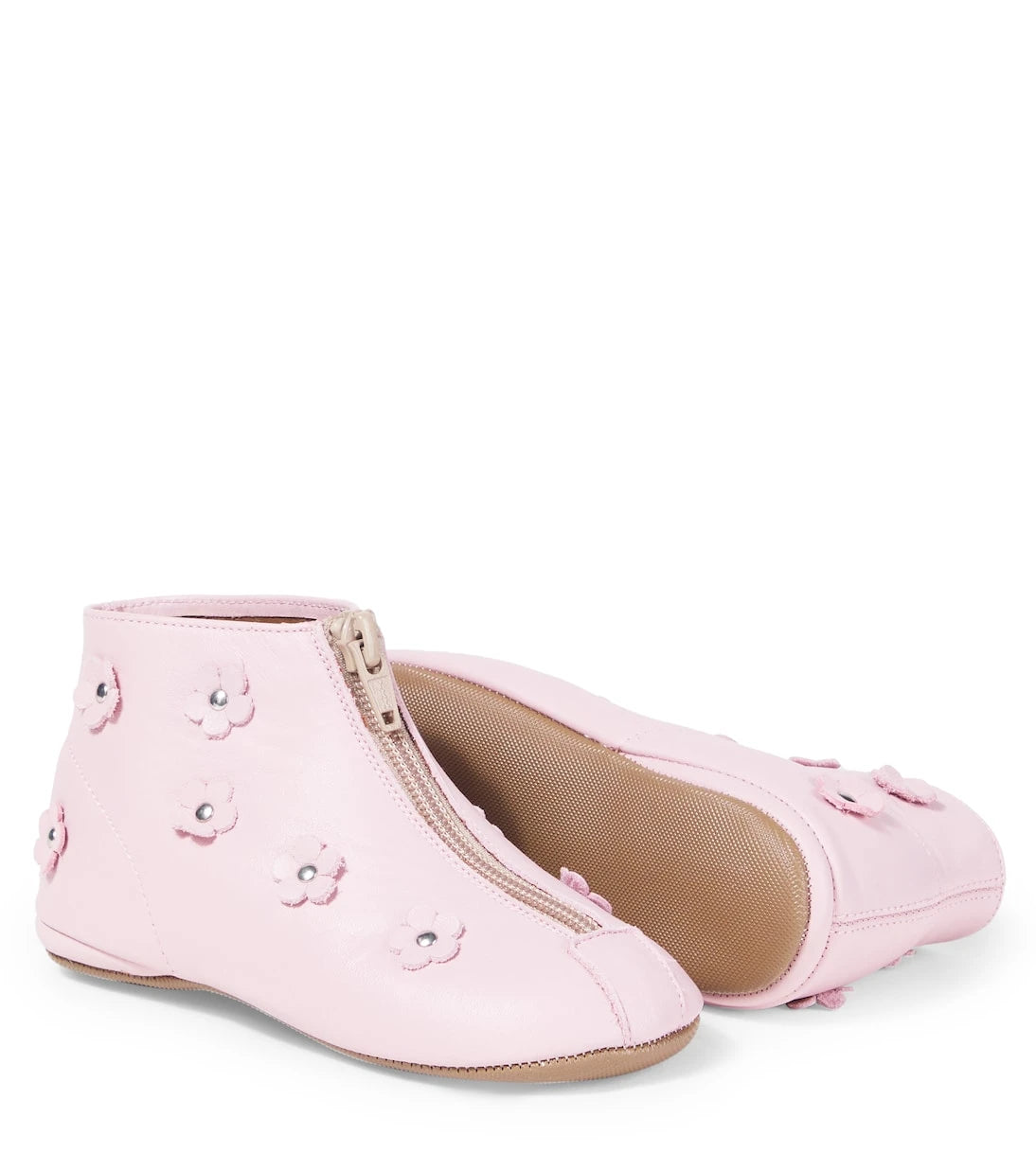 PèPè - Floral-appliqué leather boots