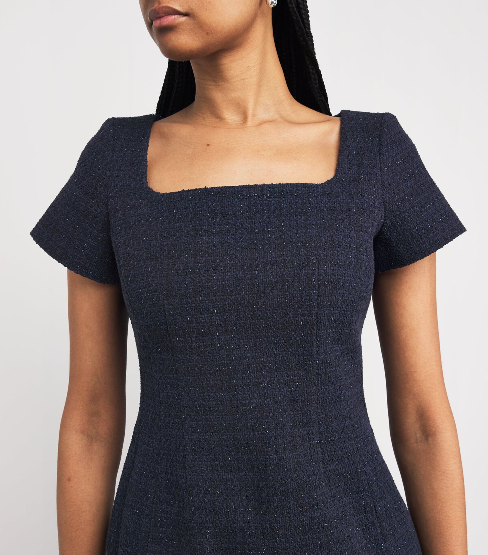 Maje Blue Tweed Mini Dress
