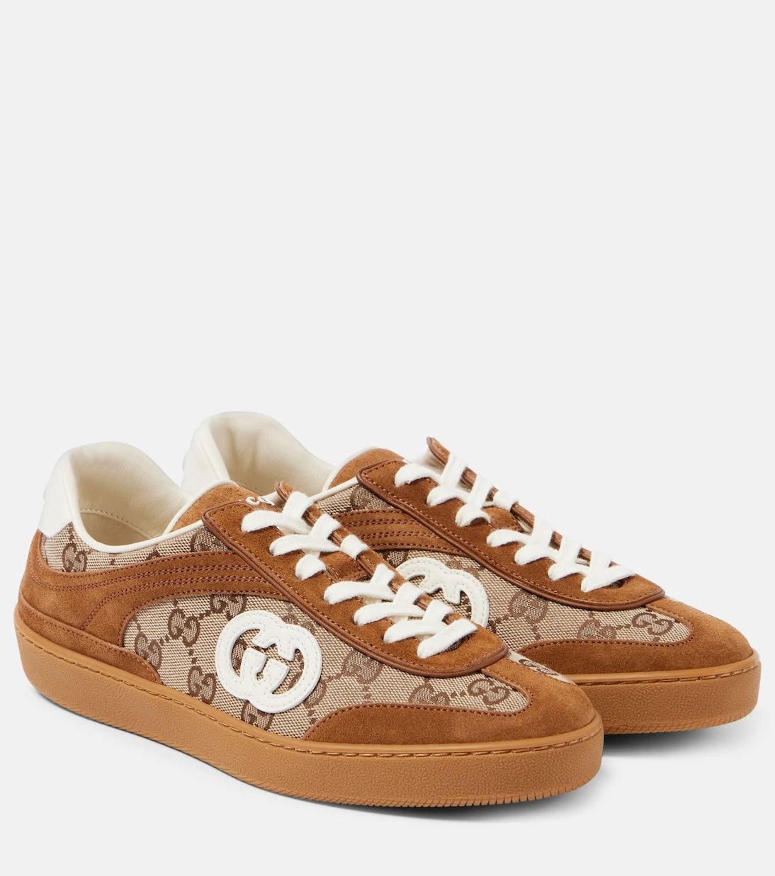 Gucci - Interlocking G GG Canvas suede sneakers