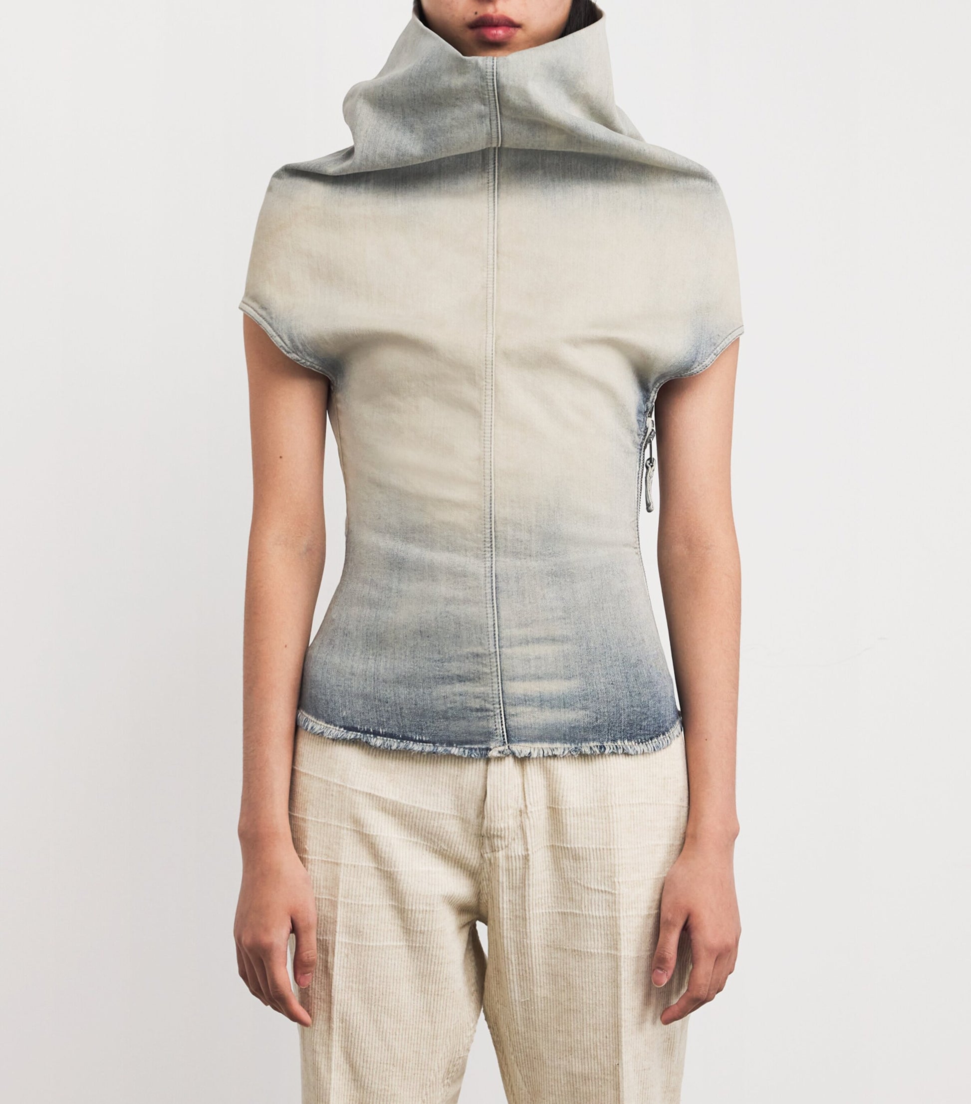 Rick Owens Blue Denim Shroud Top