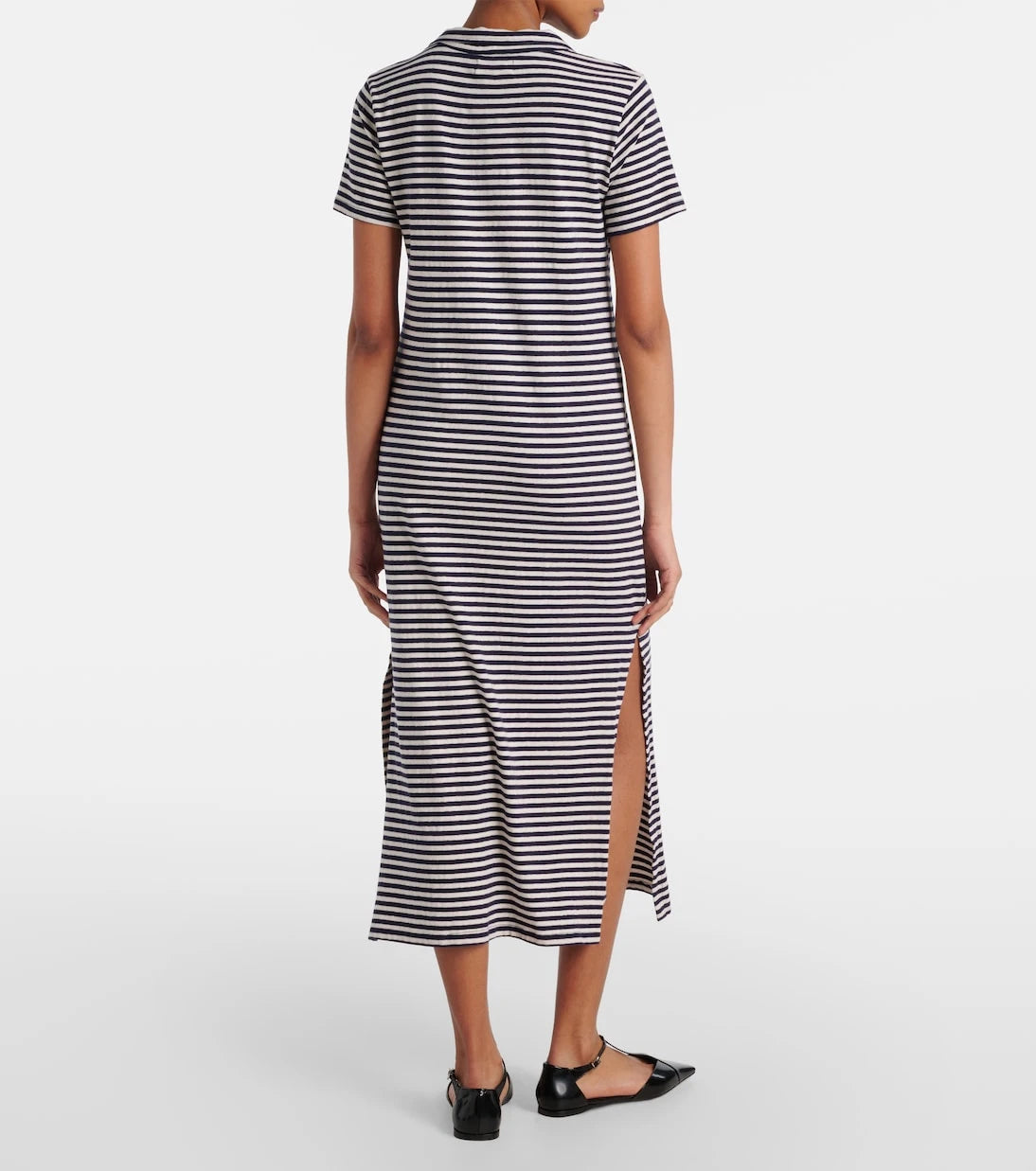 Velvet - Khan striped cotton jersey midi dress