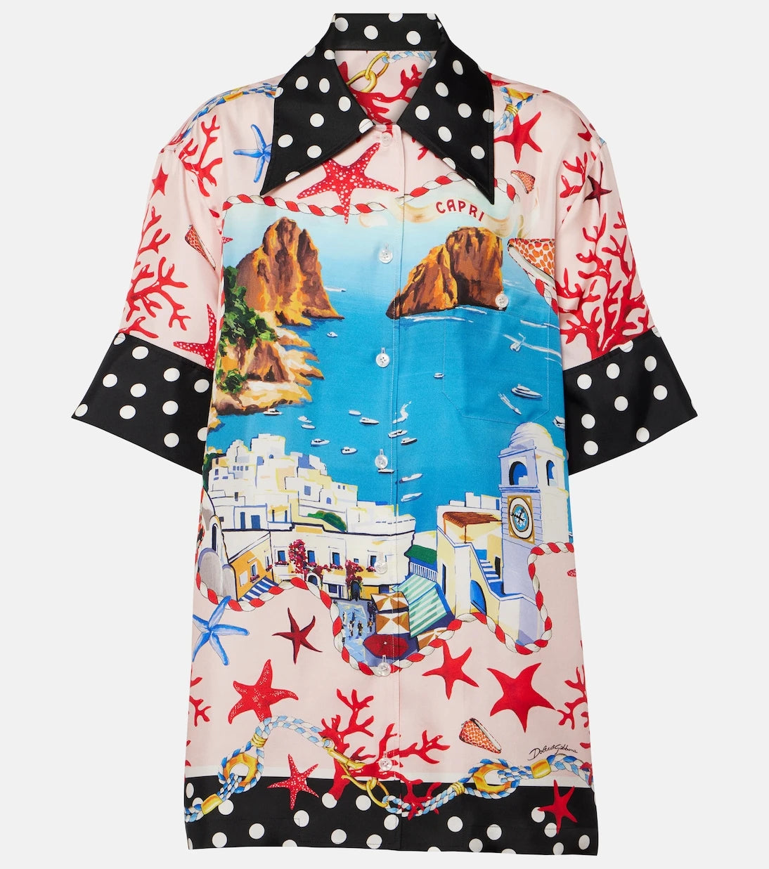 Dolce&Gabbana - Capri printed silk satin shirt