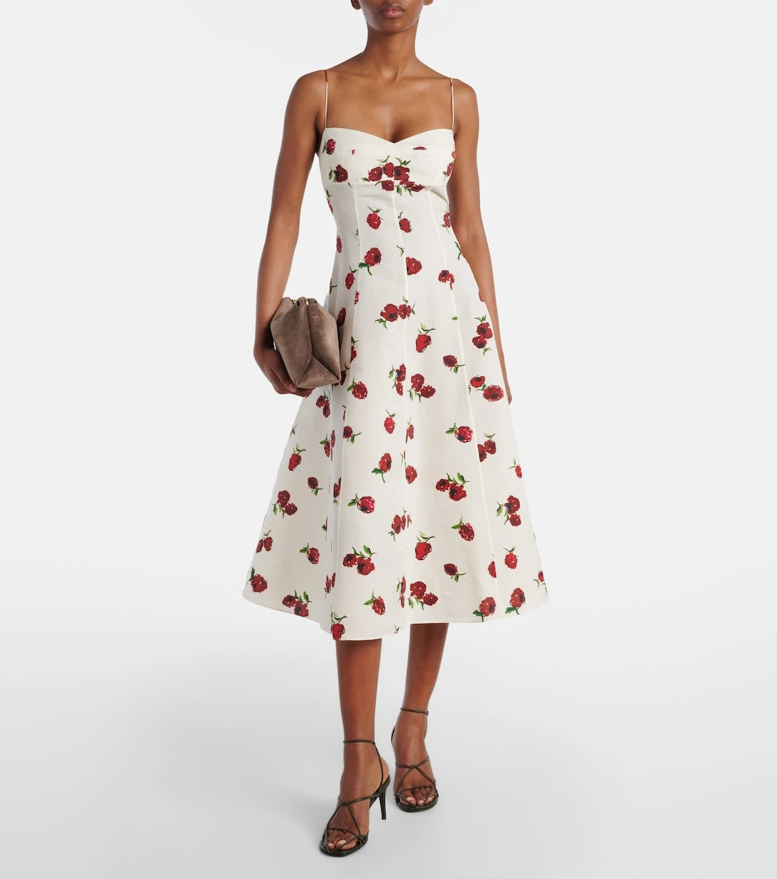 Khaite - Isabella printed silk and cotton midi dress