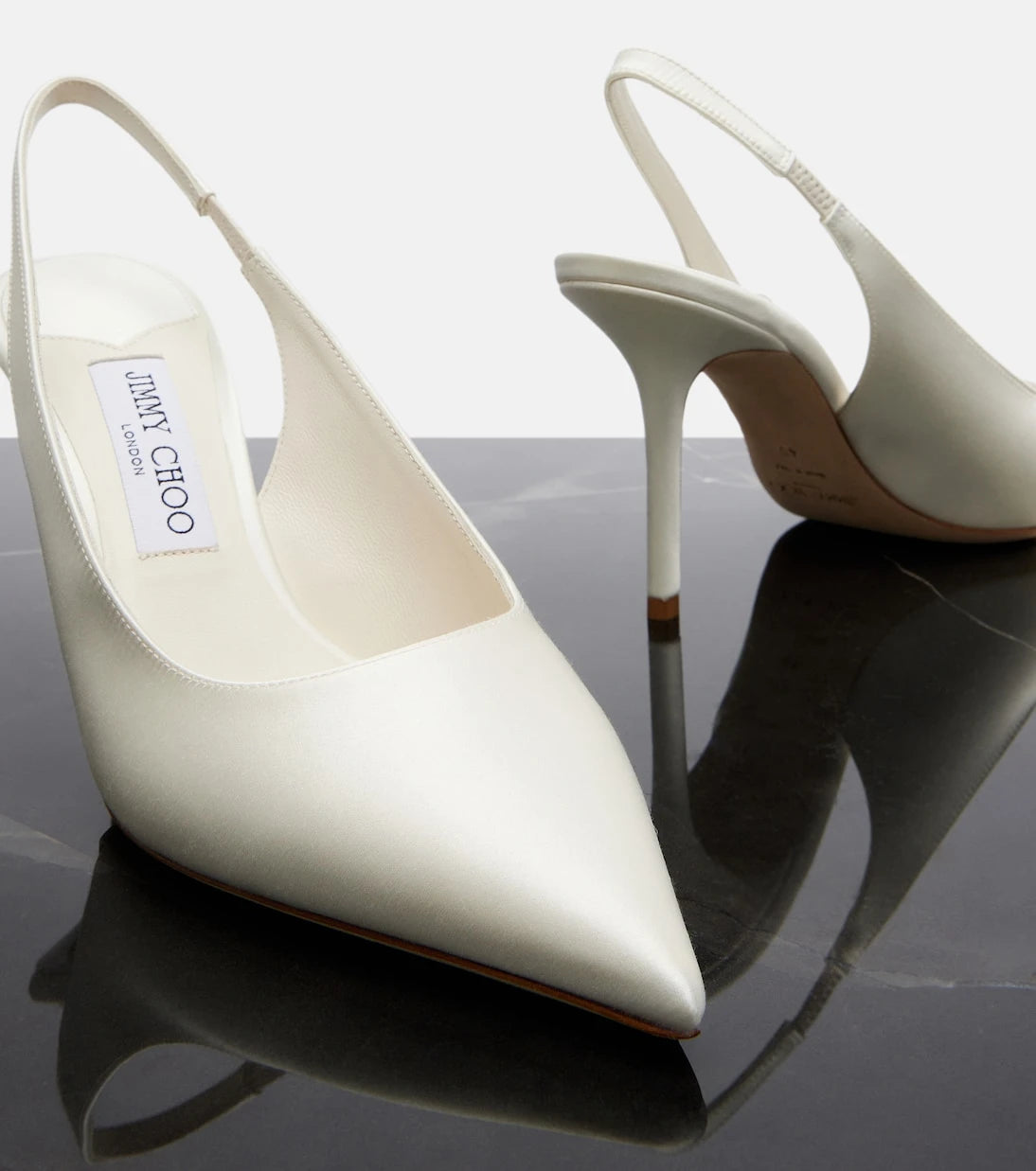 Jimmy Choo - Love satin slingback pumps