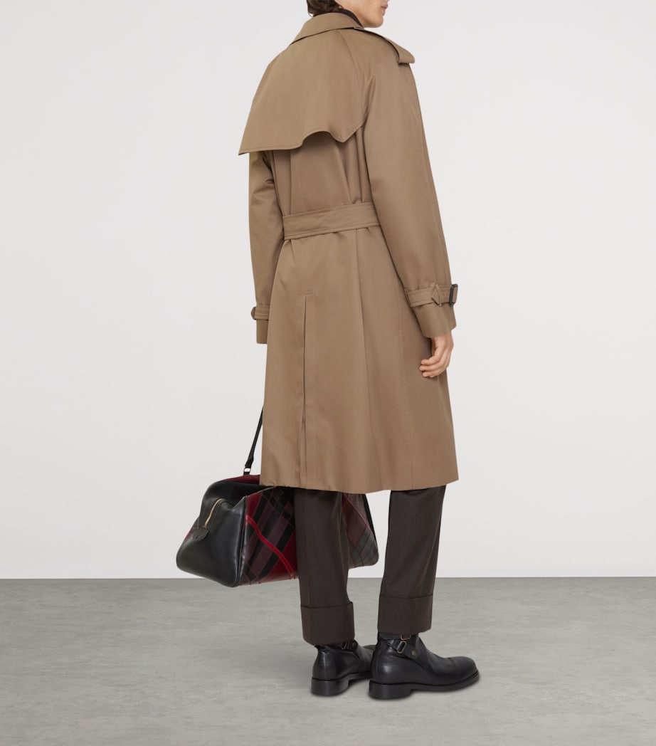 Burberry Brown Long Gabardine Chestwood Trench Coat