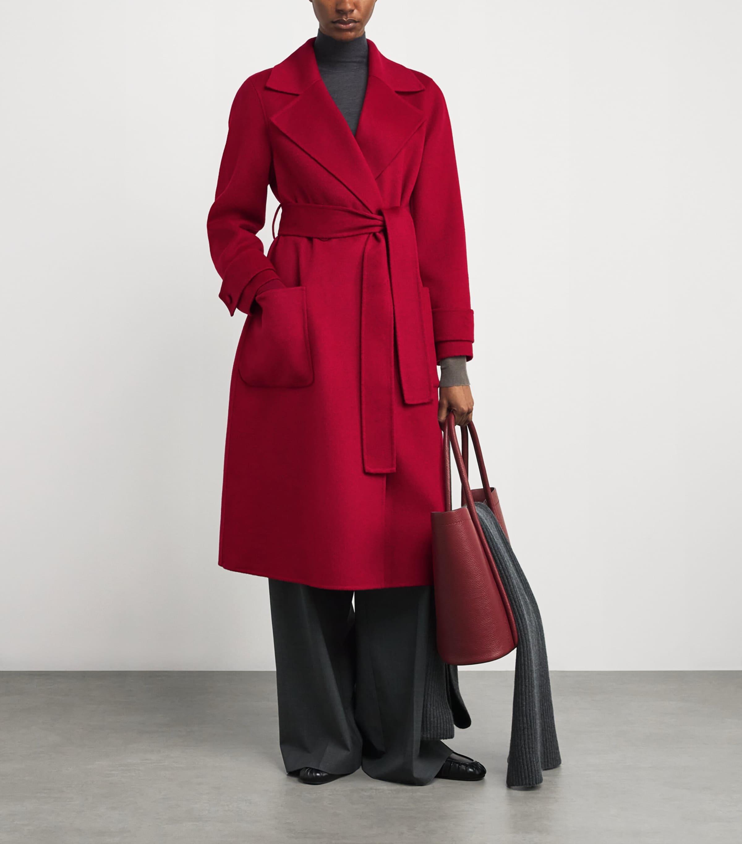 Joseph Red Wool-Cashmere Arline Coat