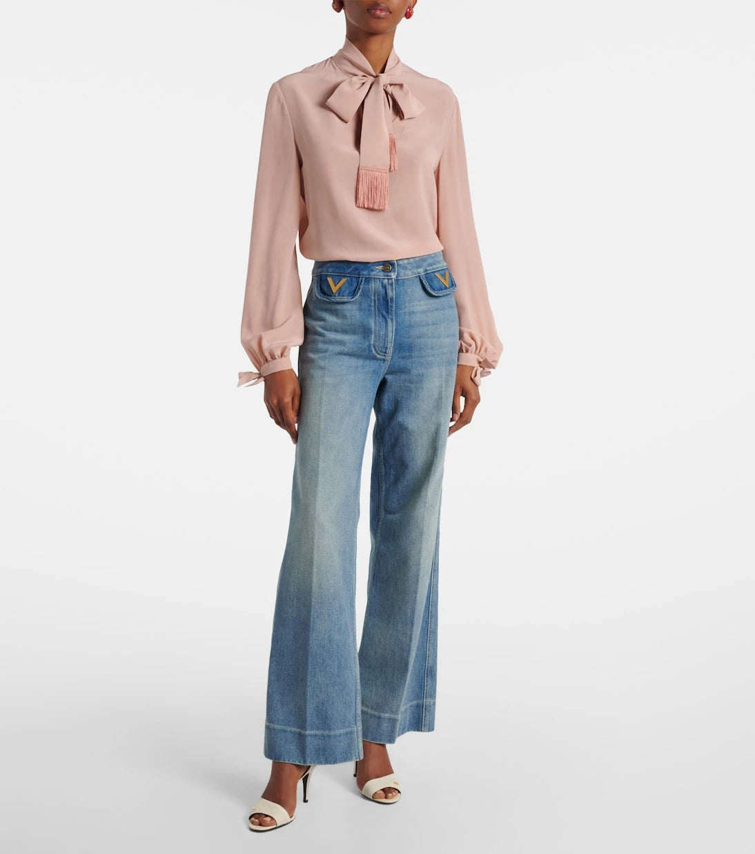 Valentino - VGold mid-rise wide-leg jeans
