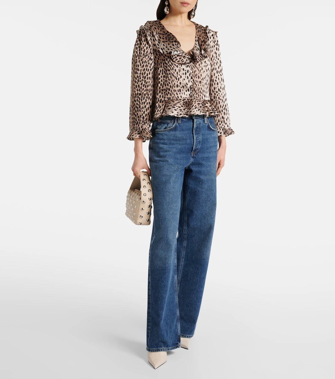 Rixo - Atlas leopard-print silk blouse