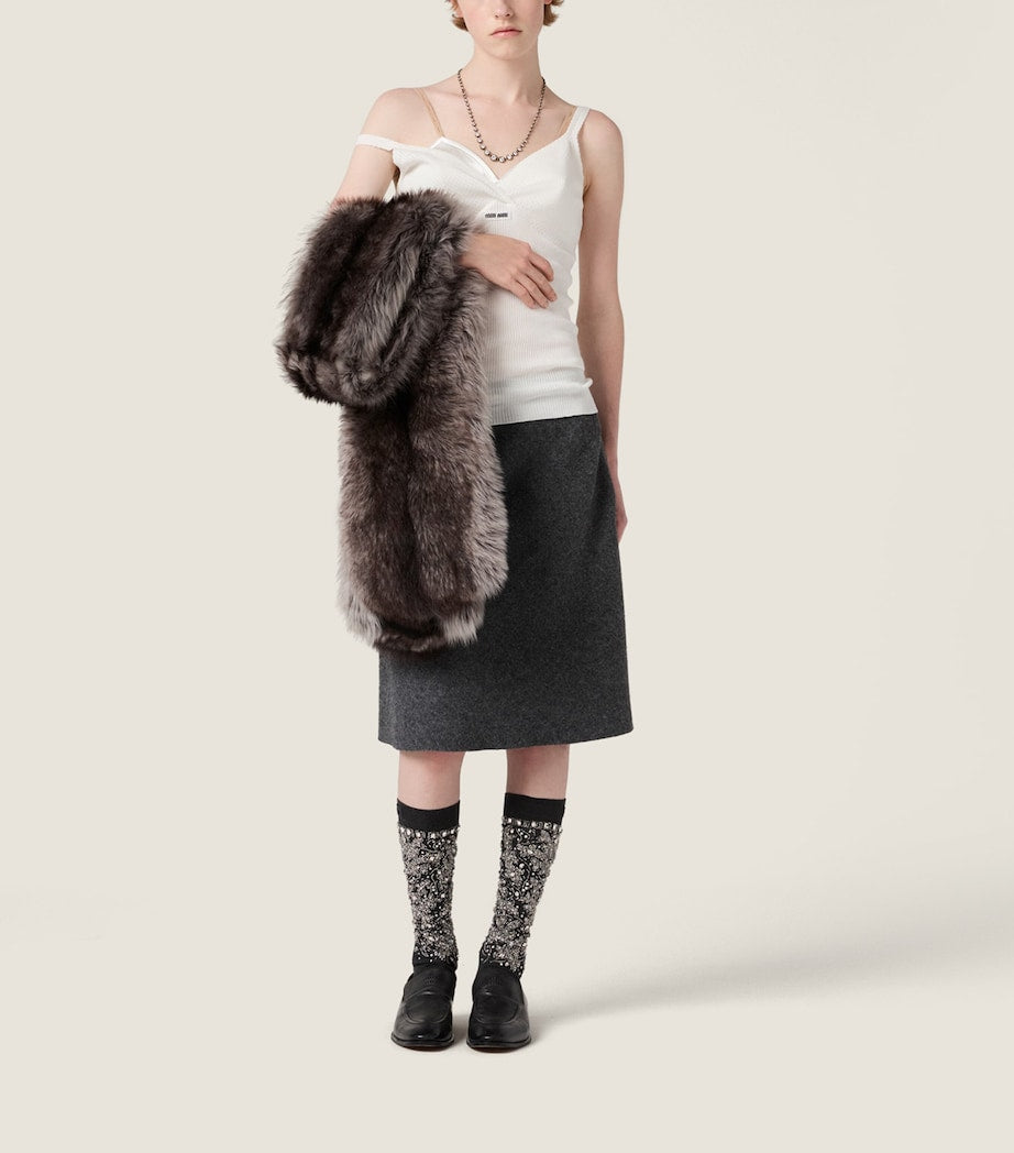 Cotton Knitted Logo Tank Top