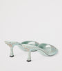 Jimmy Choo Turquoise Skye 70 Leather Embellished Mules