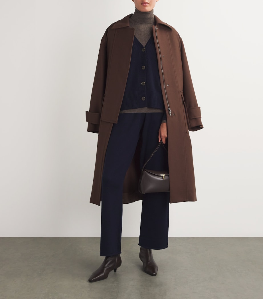 Navy Cashmere Boxy Cardigan