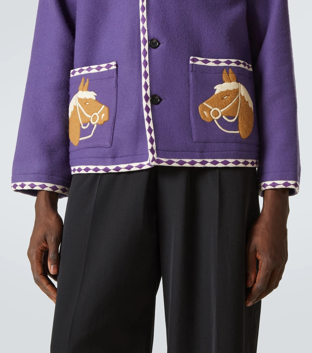 Bode - Bronco embroidered wool jacket