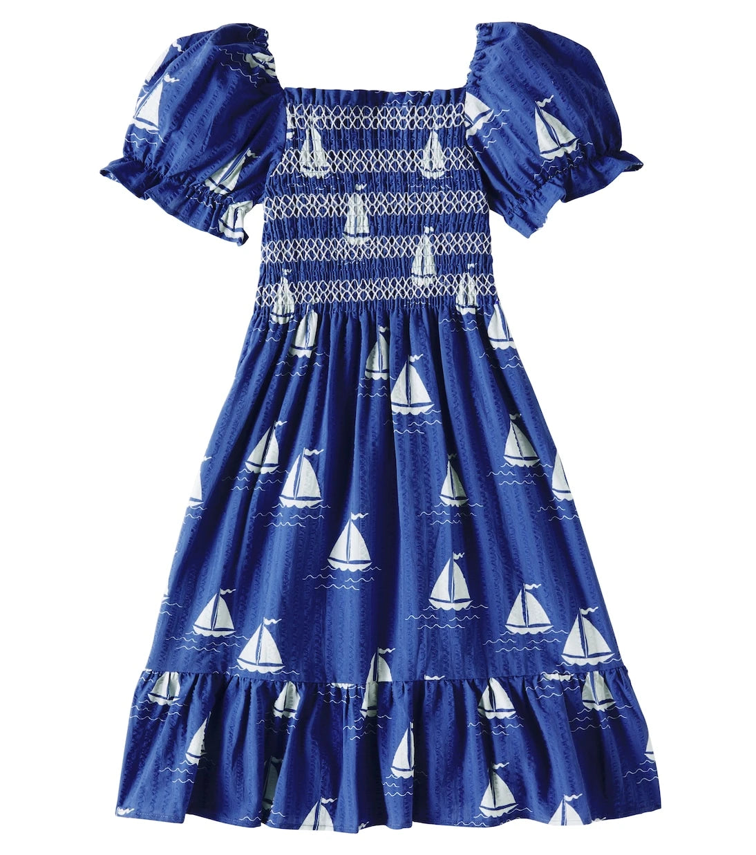 Mini Rodini - Sailing Boats smocked cotton dress