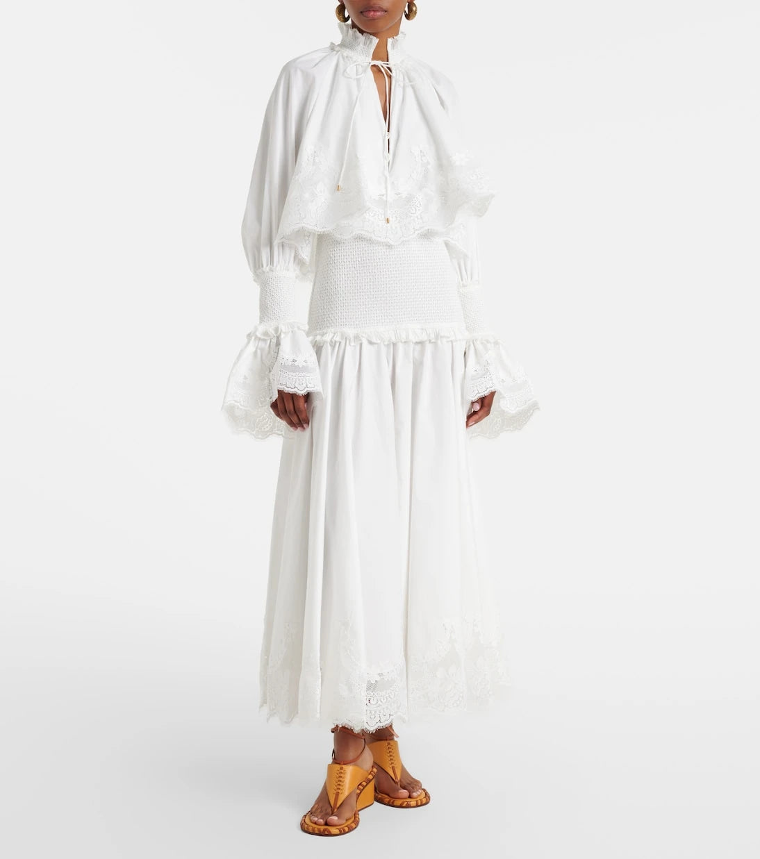 Zimmermann - Alchemy lace-trimmed cotton poplin maxi dress