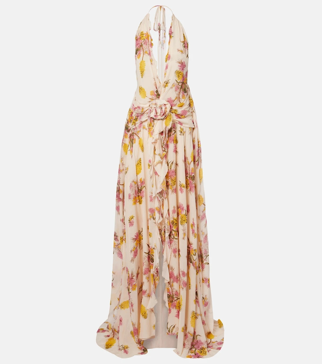 Blumarine - فستان جورجيت مكشكش بنقشة الزهور