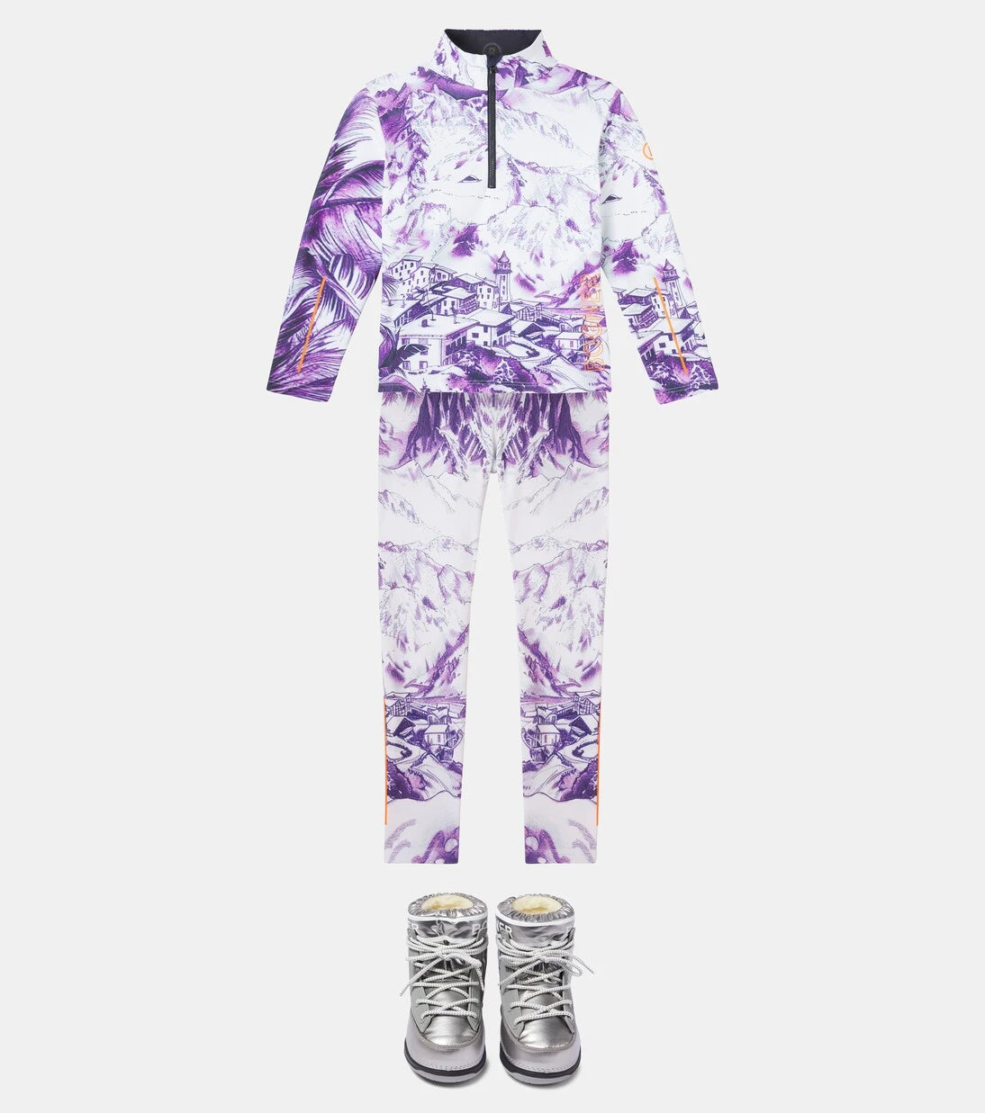 Bogner Kids - Chris logo printed technical half-zip top