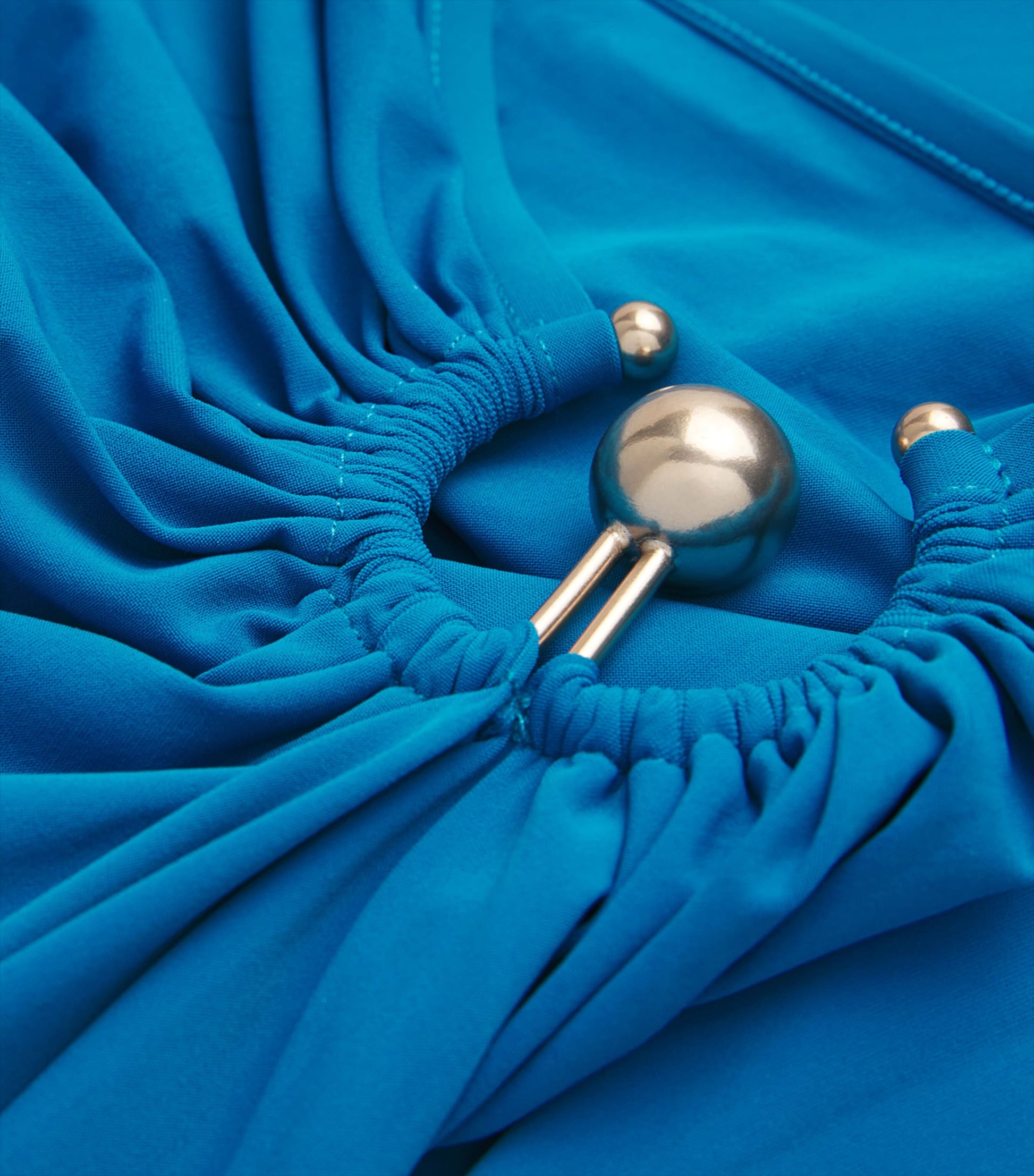 Blue Cut-Out Orbit Maxi Skirt