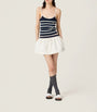 Blue Knitted Stripe Tube Top