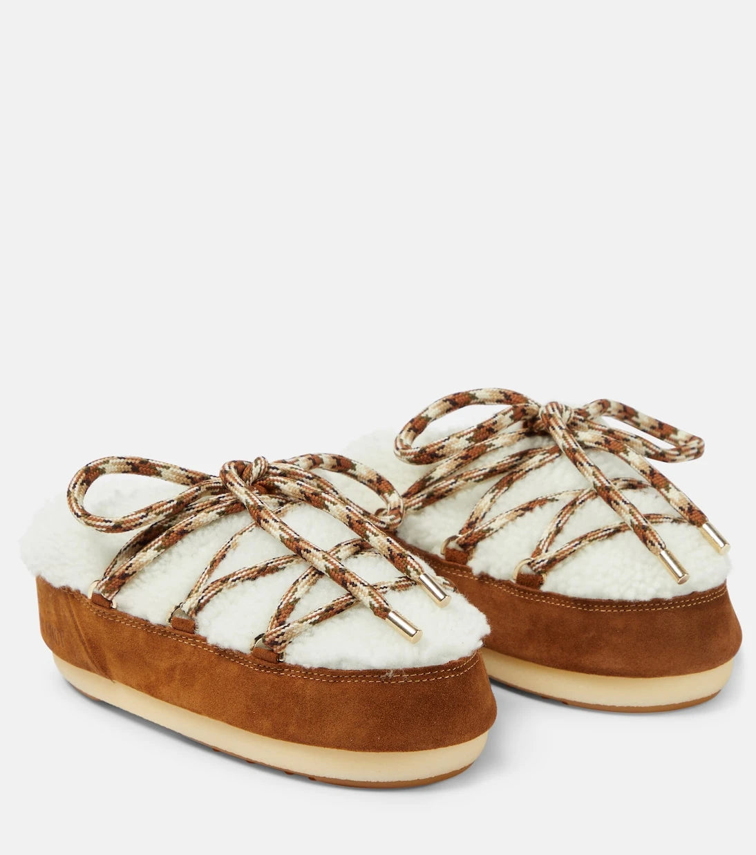 Moon Boot - Suede-trimmed shearling mules