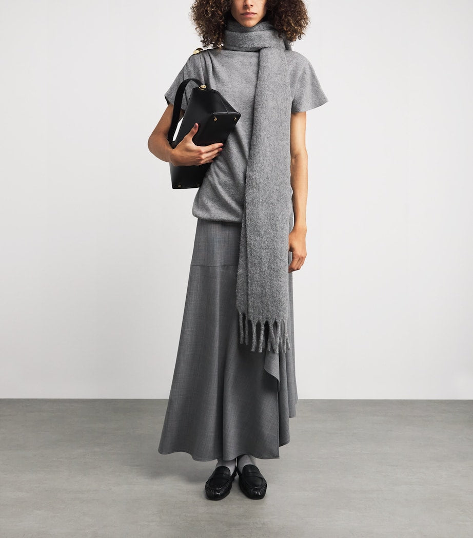 Fabiana Filippi Wool-Silk-Cashmere Brooch-Detail T-Shirt